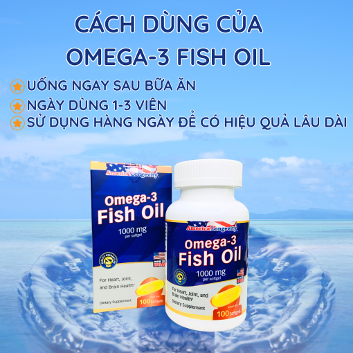 Dầu Cá Omega 3 Mỹ Fish Oil Giúp BỠMắt, Não, Tim 100 viên 8 Cách dùng Dầu cá omega 3 Mỹ