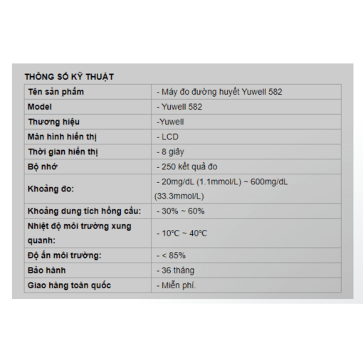 MÃy Äo ÄÆ¯á»ng Huyáº¾t Yuwell 582 (2)