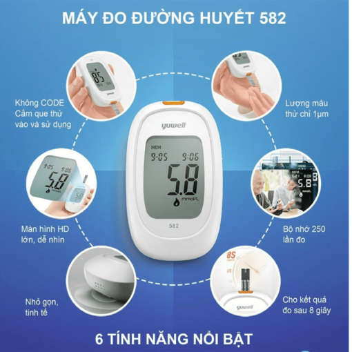 MÃy Äo ÄÆ¯á»ng Huyáº¾t Yuwell 582 (3)