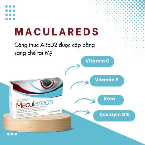 Viên uá»ng bá» mắt Maculareds - AREDS2 - Bảo vá» mắt, ngÄn ngừa thoái hóa Äiá»m và ng 4 Thà nh Phần Cá»§a Viên Bá» Mắt Maculareds
