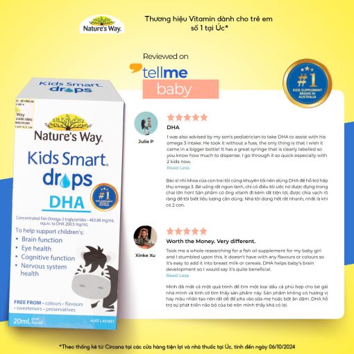Nature'S Way Kids Smart Drops Dha - Há» Trợ Phát Triá»n Não Bá», Thá» Lá»±c Cho Bé - 20ml 7 Dha-drops-kids-smart-20ml-2