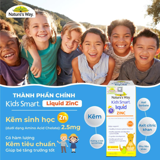 Natureâs Way Kids Smart Liquid ZinC â Bá» sung kẽm cho bé - 100ml 7 Natureâs Way Kids Smart Liquid Zinc (2)