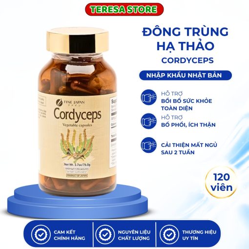 ÄÃ´ng TrÃ¹ng Háº¡ Tháº£o Fine Japan Cordyceps